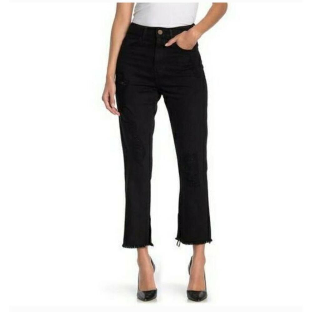 Show Me Your Mumu Brooklyn Distressed High Rise Crop Jeans Size 26